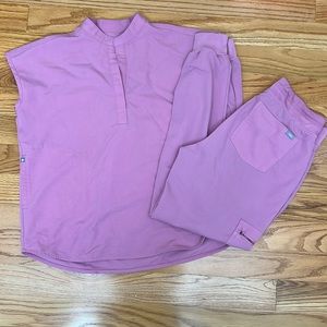 FIGS- LIMITED EDITION chalk pink scrub set